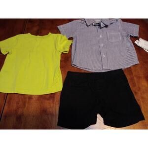 Koala kids Infant Baby Boy 3 Piece Set Tee Shirt Shorts Sz. 6 month